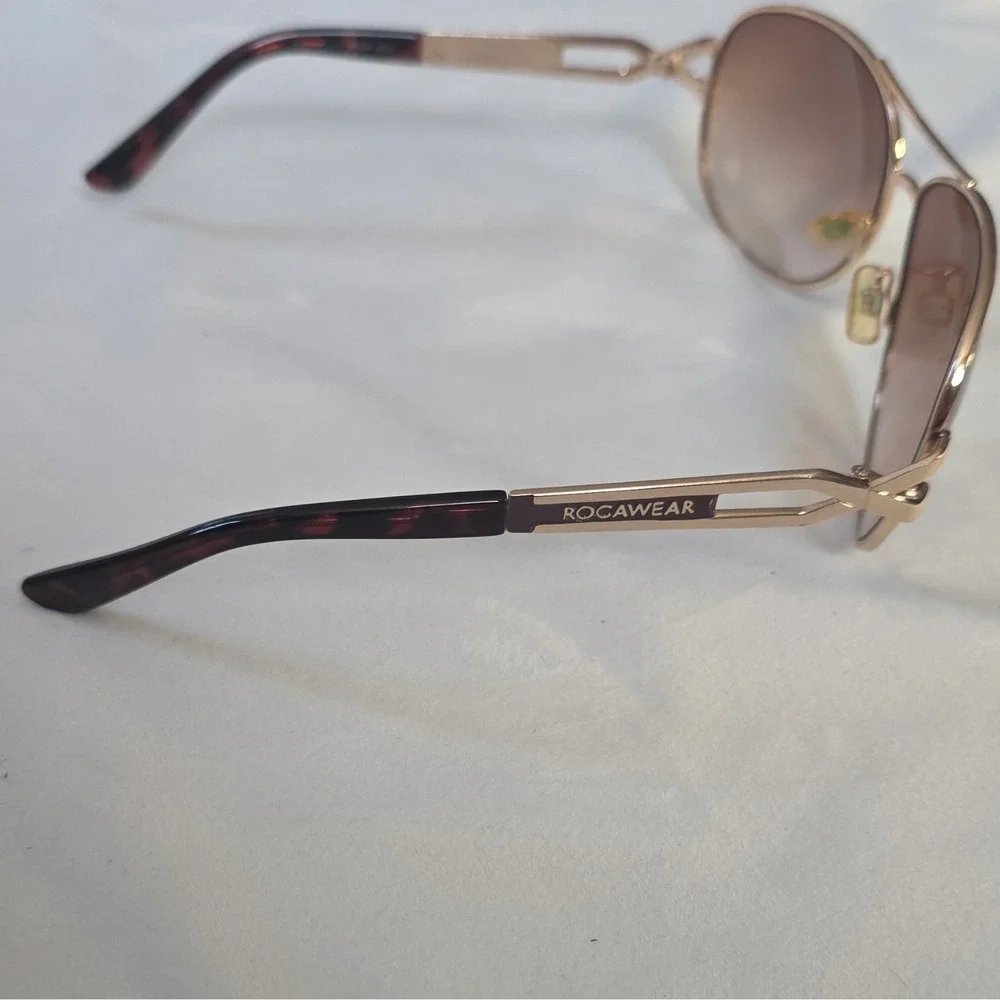 Rocawear Aviator Gold Frame Brown Gradient Lens Sunglasses 820-R R506 GLD